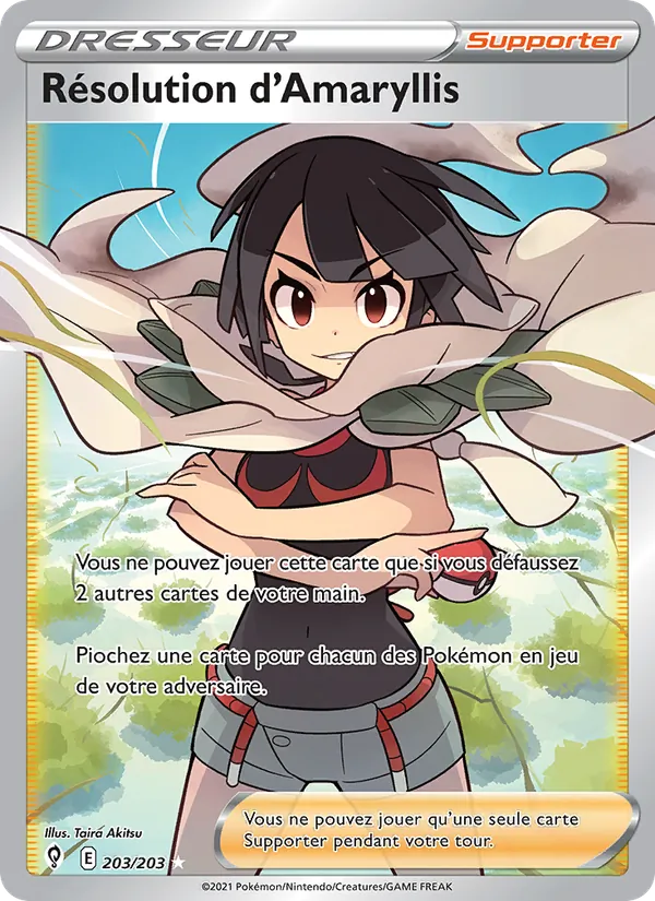 Carte Pokémon Résolution d'Amaryllis de l'extension Évolution Céleste