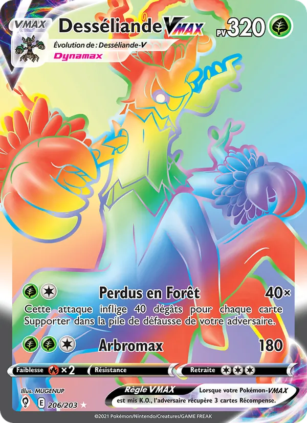 Carte Pokémon Desséliande VMAX de l'extension Évolution Céleste