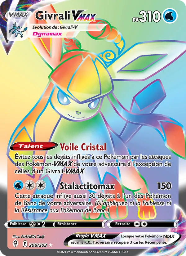 Carte Pokémon Givrali VMAX de l'extension Évolution Céleste