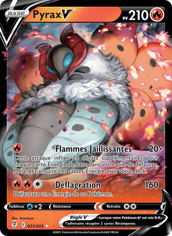 Carte Pokémon Pyrax V de l'extension Évolution Céleste