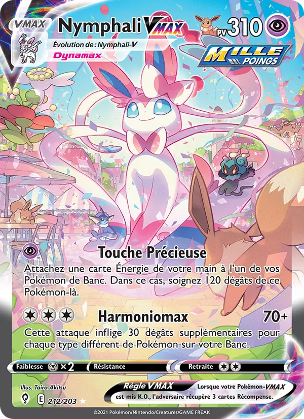 Carte Pokémon Nymphali VMAX de l'extension Évolution Céleste