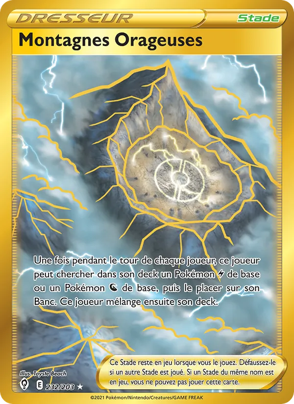 Carte Pokémon Montagnes Orageuses de l'extension Évolution Céleste
