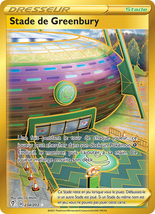 Carte Pokémon Stade de Greenbury de l'extension Évolution Céleste