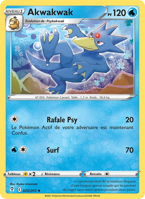 Carte Pokémon Akwakwak de l'extension Évolution Céleste
