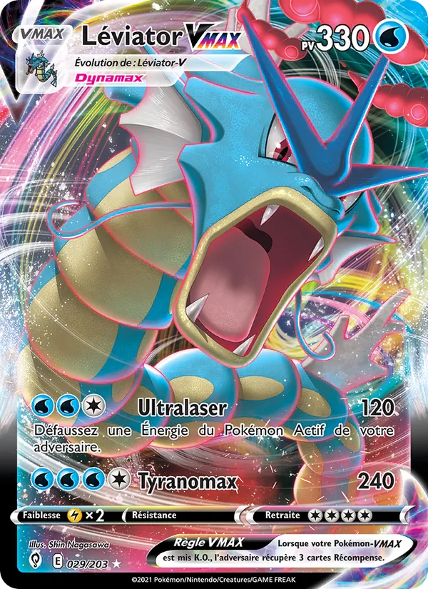 Carte Pokémon Léviator VMAX de l'extension Évolution Céleste