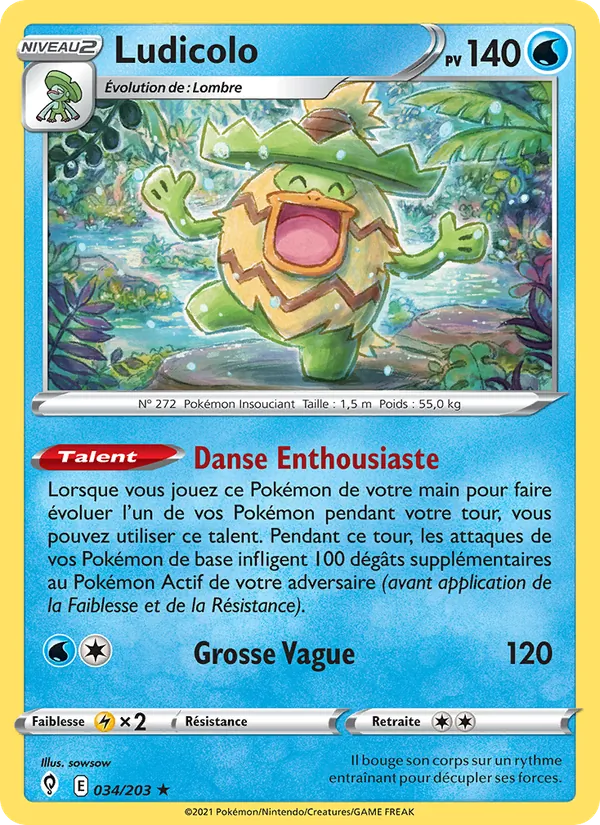Carte Pokémon Ludicolo de l'extension Évolution Céleste