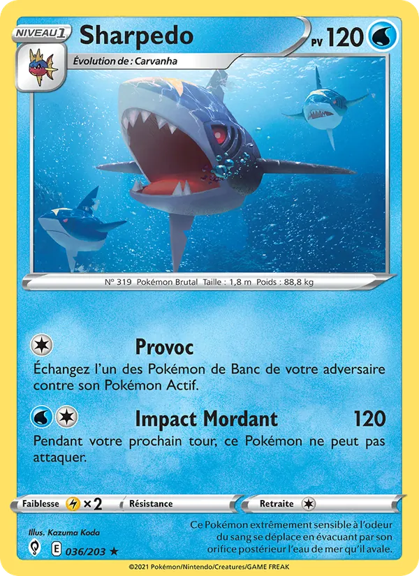 Carte Pokémon Sharpedo de l'extension Évolution Céleste