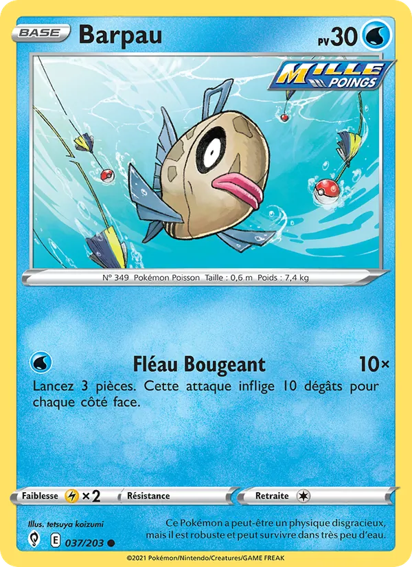 Carte Pokémon Barpau de l'extension Évolution Céleste