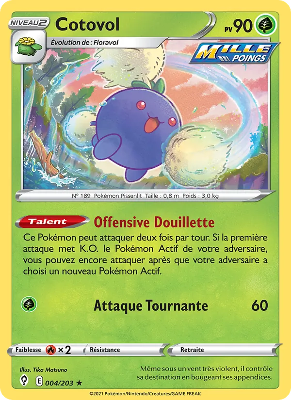 Carte Pokémon Cotovol de l'extension Évolution Céleste