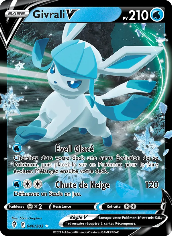 Carte Pokémon Givrali V de l'extension Évolution Céleste