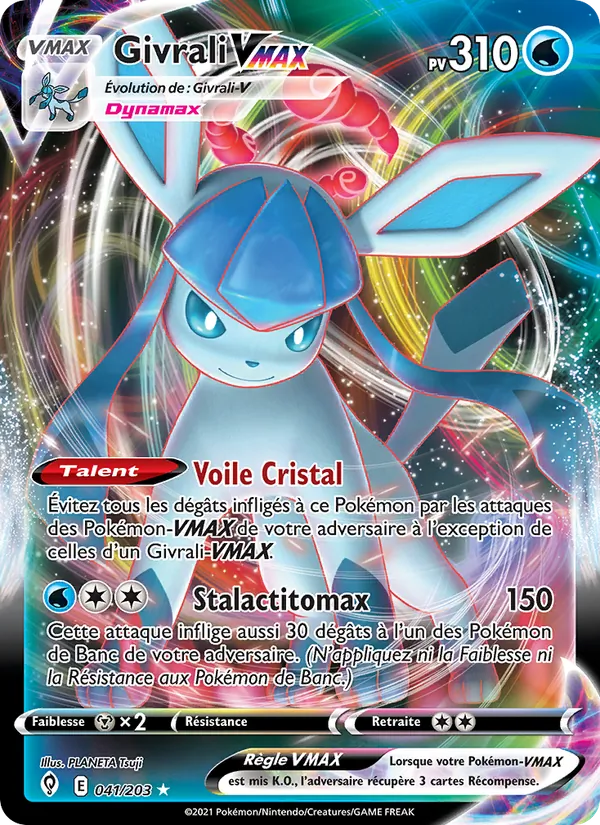 Carte Pokémon Givrali VMAX de l'extension Évolution Céleste