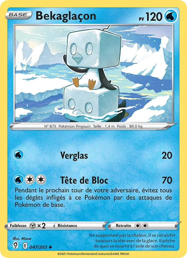 Carte Pokémon Bekaglaçon de l'extension Évolution Céleste