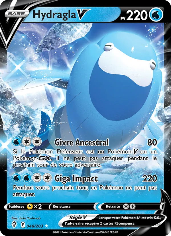 Carte Pokémon Hydragla V de l'extension Évolution Céleste