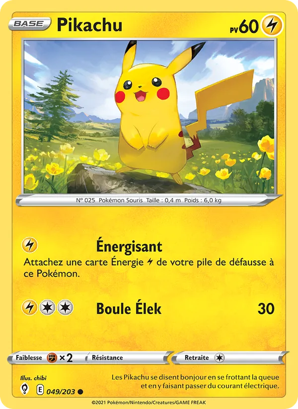 Carte Pokémon Pikachu de l'extension Évolution Céleste