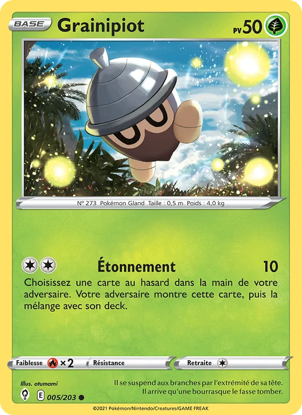 Carte Pokémon Grainipiot de l'extension Évolution Céleste
