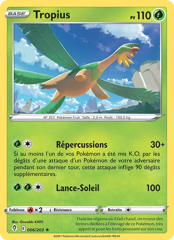 Carte Pokémon Tropius de l'extension Évolution Céleste