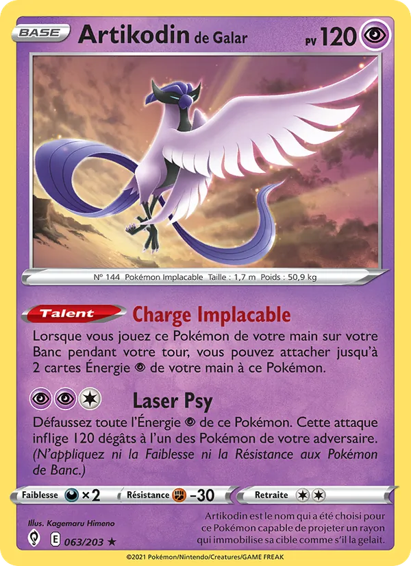 Carte Pokémon Artikodin de Galar de l'extension Évolution Céleste