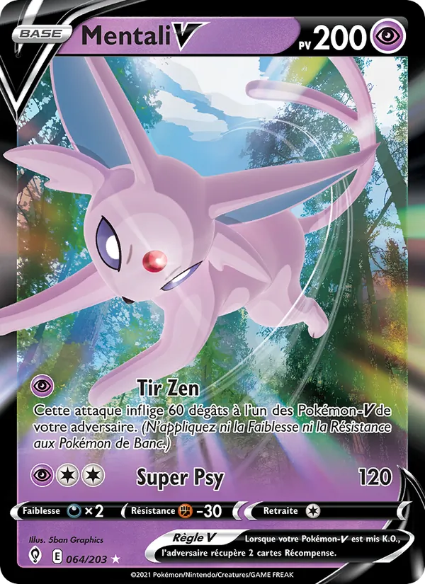 Carte Pokémon Mentali V de l'extension Évolution Céleste