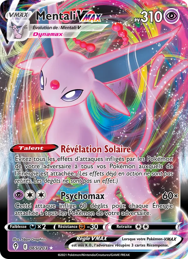 Carte Pokémon Mentali VMAX de l'extension Évolution Céleste
