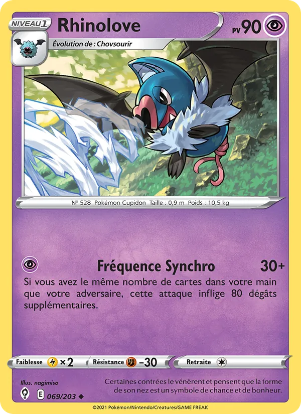 Carte Pokémon Rhinolove de l'extension Évolution Céleste