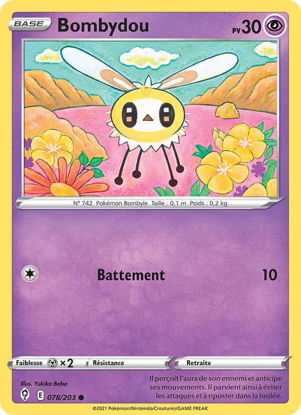 Carte Pokémon Bombydou de l'extension Évolution Céleste