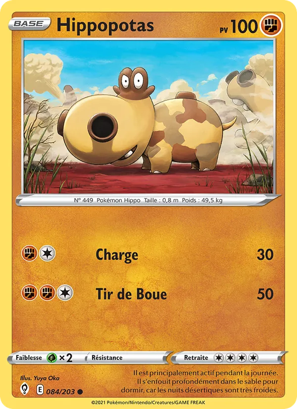 Carte Pokémon Hippopotas de l'extension Évolution Céleste