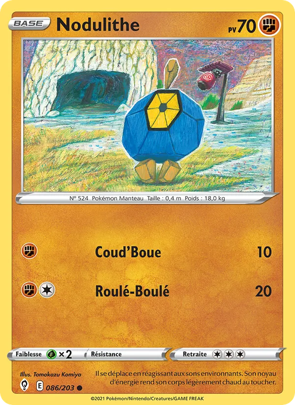 Carte Pokémon Nodulithe de l'extension Évolution Céleste