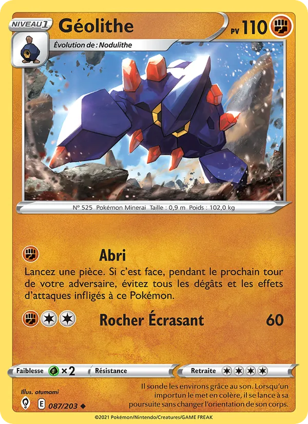 Carte Pokémon Géolithe de l'extension Évolution Céleste