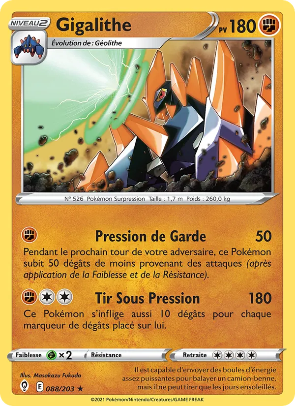 Carte Pokémon Gigalithe de l'extension Évolution Céleste