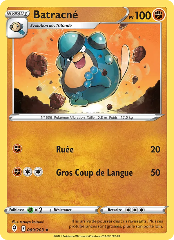 Carte Pokémon Batracné de l'extension Évolution Céleste