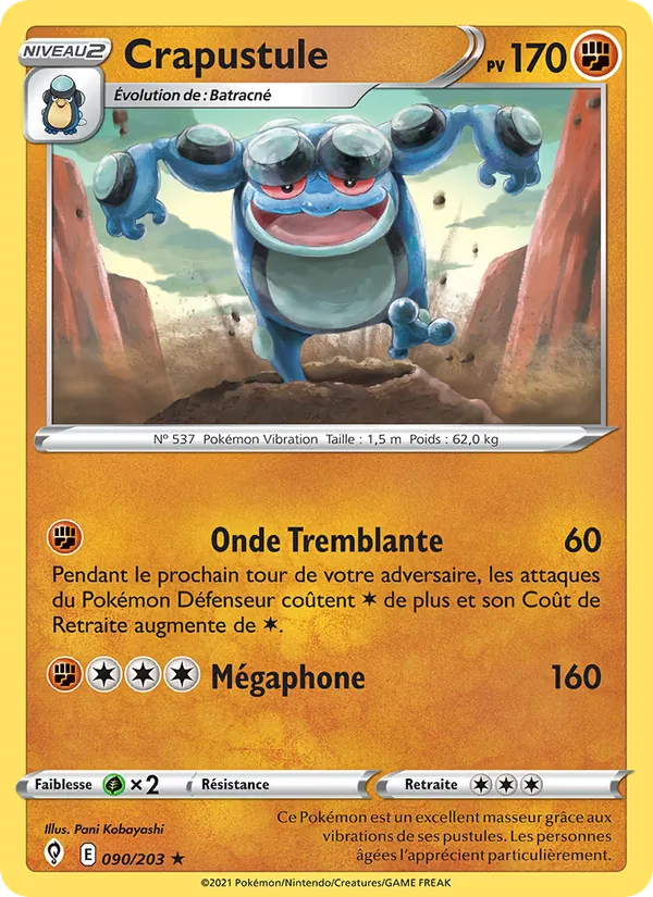 Carte Pokémon Crapustule de l'extension Évolution Céleste