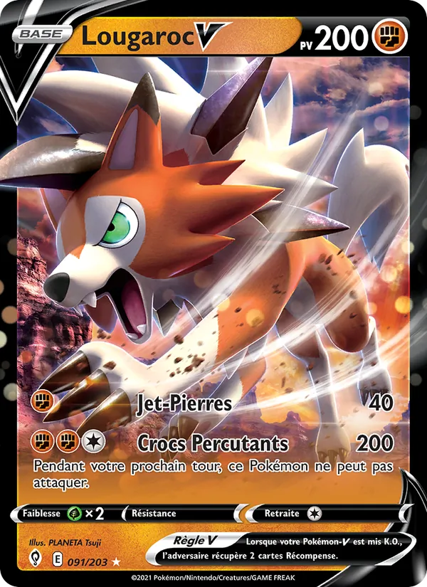 Carte Pokémon Lougaroc V de l'extension Évolution Céleste