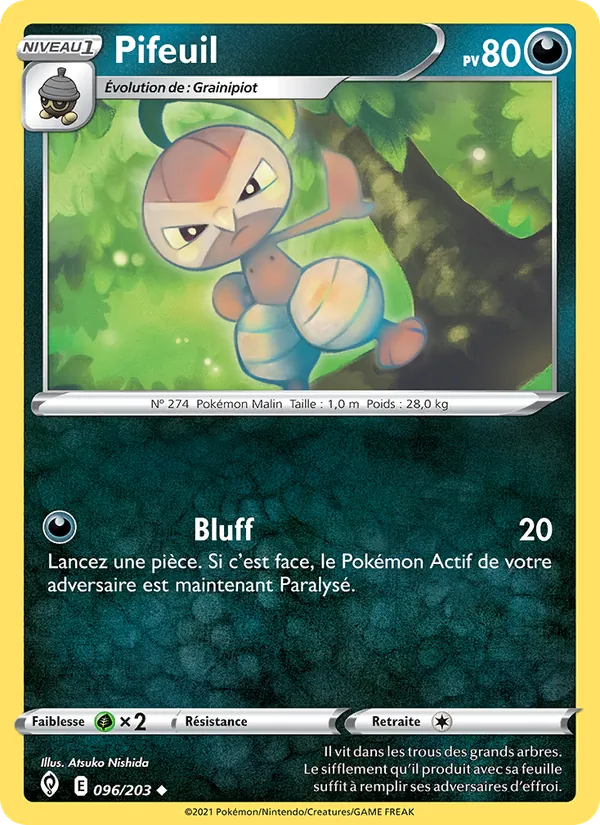 Carte Pokémon Pifeuil de l'extension Évolution Céleste