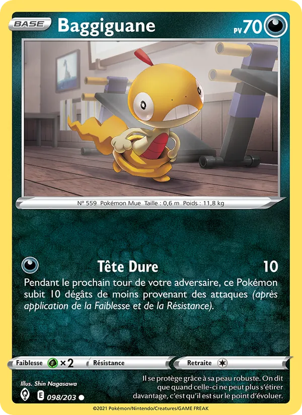 Carte Pokémon Baggiguane de l'extension Évolution Céleste