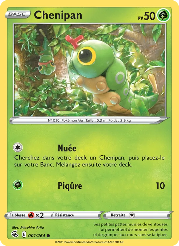 Carte Pokémon Chenipan de l'extension Poing de Fusion