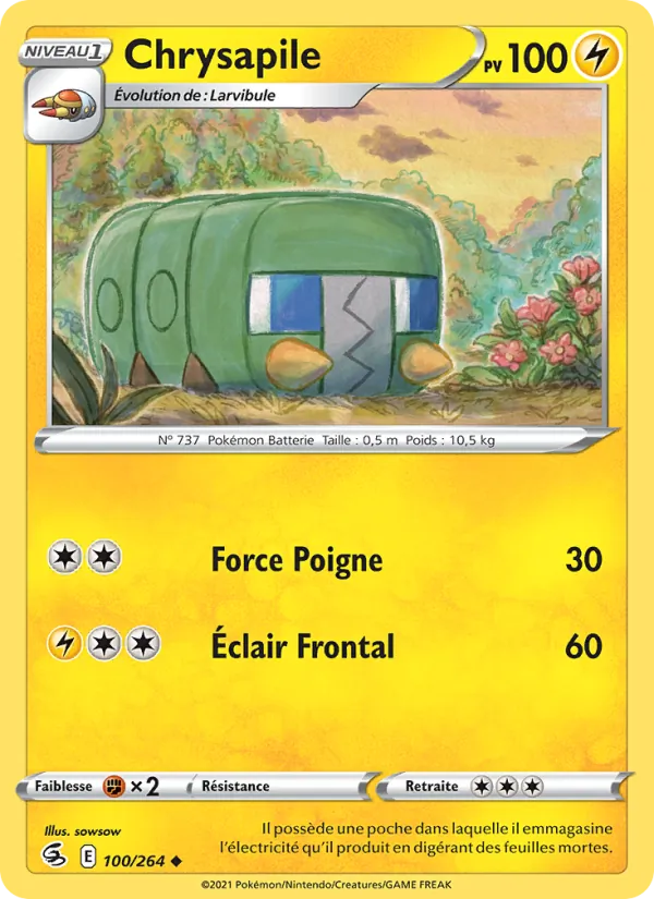 Carte Pokémon Chrysapile de l'extension Poing de Fusion