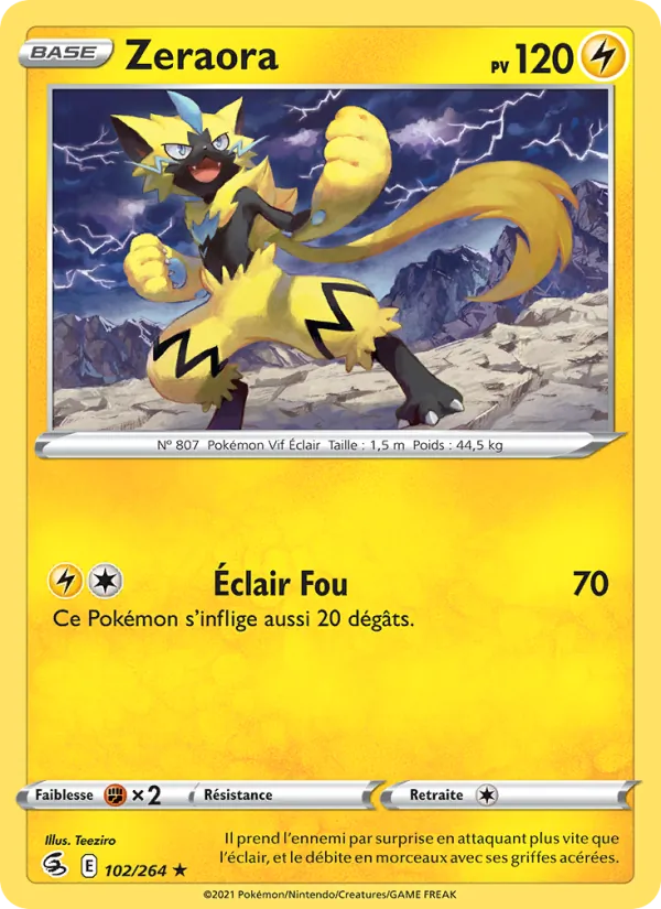 Carte Pokémon Zeraora de l'extension Poing de Fusion