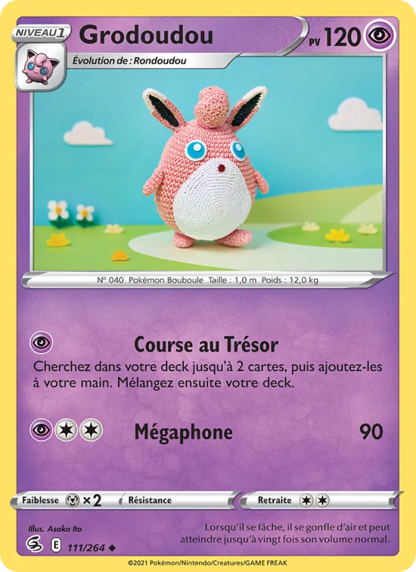 Carte Pokémon Grodoudou de l'extension Poing de Fusion