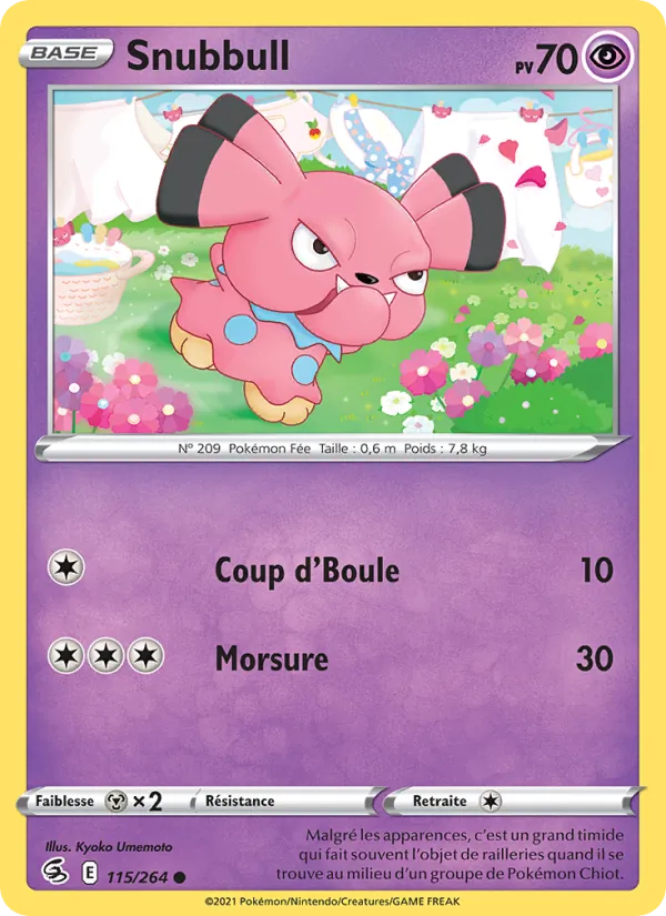Carte Pokémon Snubbull de l'extension Poing de Fusion