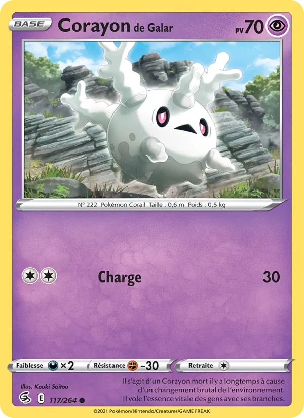 Carte Pokémon Corayon de Galar de l'extension Poing de Fusion