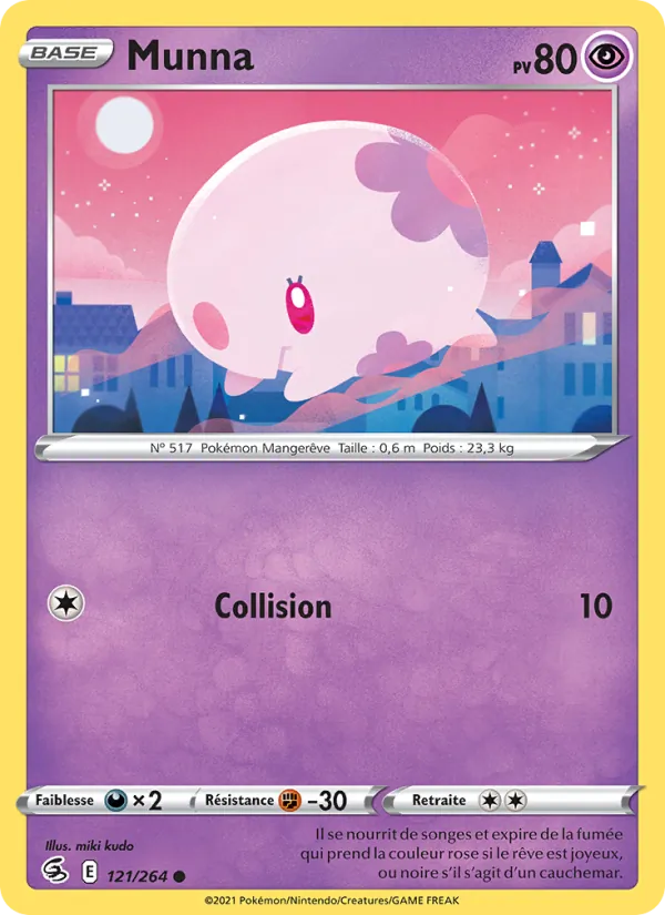 Carte Pokémon Munna de l'extension Poing de Fusion