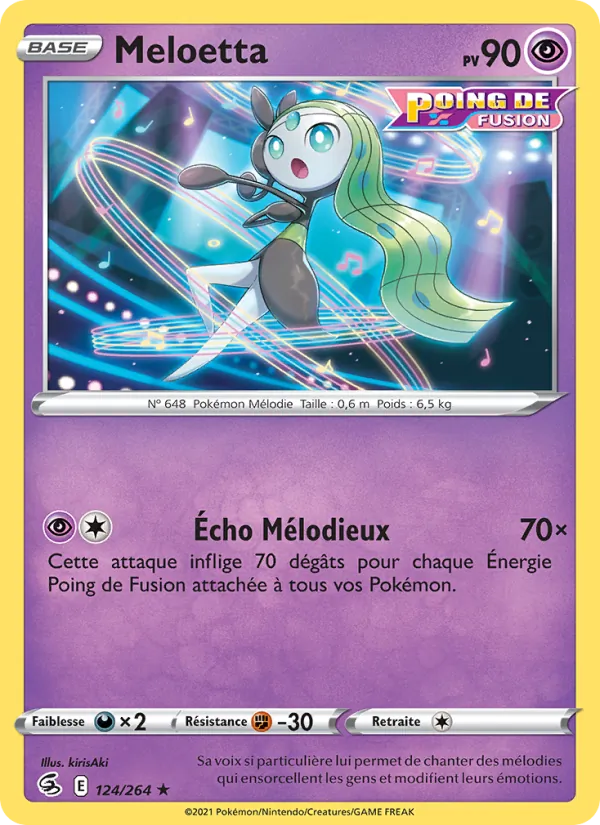 Carte Pokémon Meloetta de l'extension Poing de Fusion