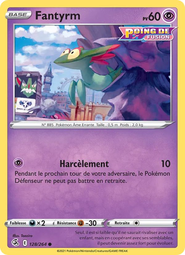 Carte Pokémon Fantyrm de l'extension Poing de Fusion