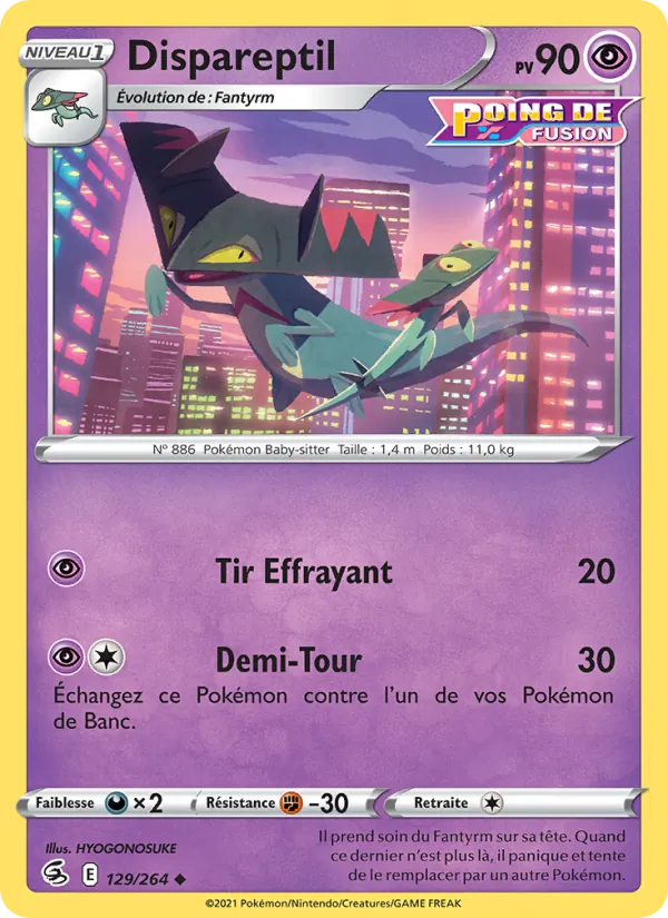 Carte Pokémon Dispareptil de l'extension Poing de Fusion