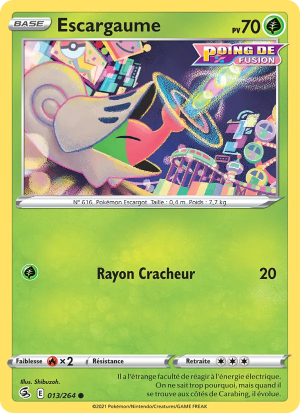 Carte Pokémon Escargaume de l'extension Poing de Fusion