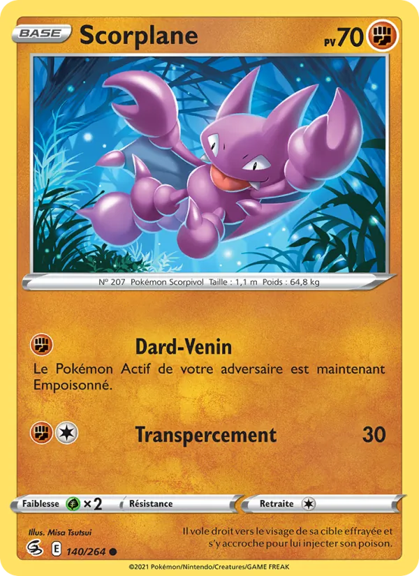 Carte Pokémon Scorplane de l'extension Poing de Fusion