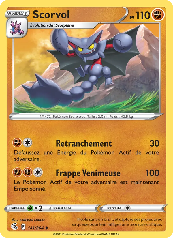 Carte Pokémon Scorvol de l'extension Poing de Fusion