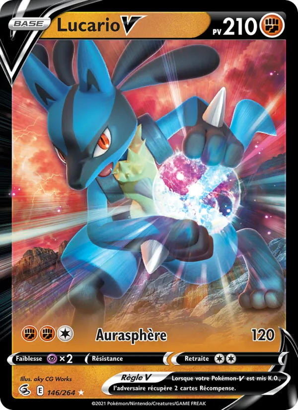 Carte Pokémon Lucario V de l'extension Poing de Fusion