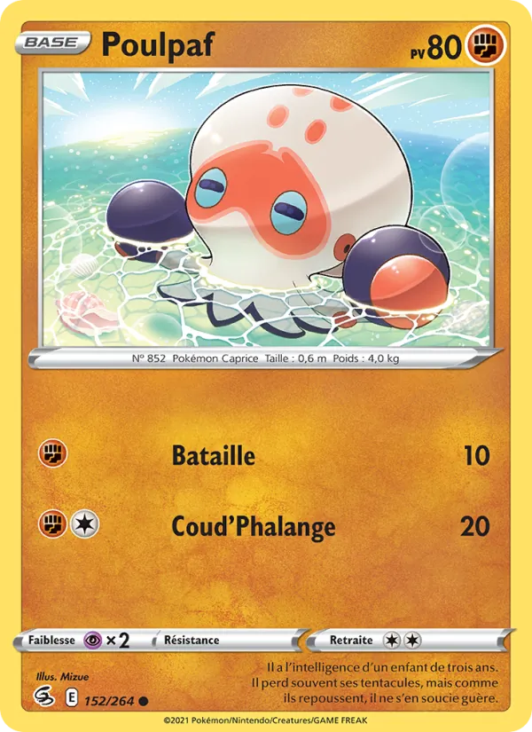 Carte Pokémon Poulpaf de l'extension Poing de Fusion