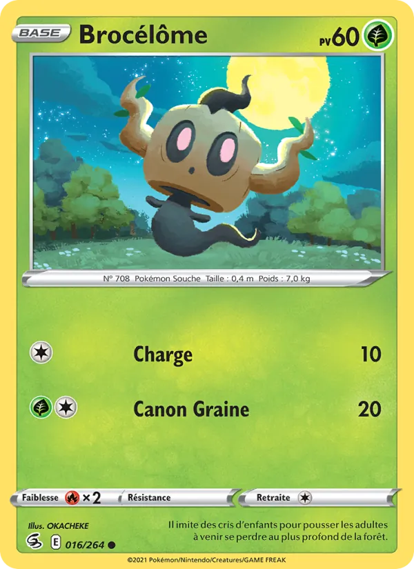 Carte Pokémon Brocélôme de l'extension Poing de Fusion